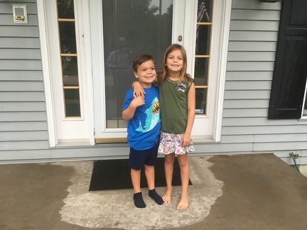 First Day of School 2019 - JB Kindergarden and Greta 3rd grade2